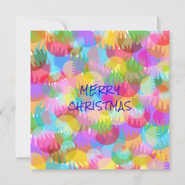 PERSONALIZED SPARKLY COLOURED MERRY CHRISTMAS INVITATION (Front)