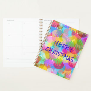 PERSONALIZED SPARKLY COLOURED MERRY CHRISTMAS PLANNER