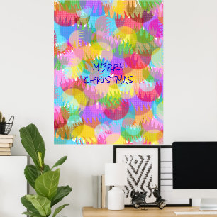 PERSONALIZED SPARKLY COLOURED MERRY CHRISTMAS POSTER