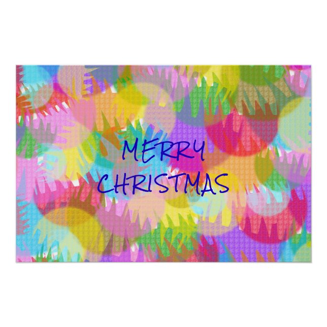 PERSONALIZED SPARKLY COLOURED MERRY CHRISTMAS POSTER (Front)