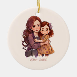 Personalized Sparkly Mother and Daughter Ceramic Tree Decoration