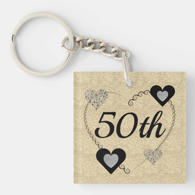 Personalized special birthday key ring 50th (Front)