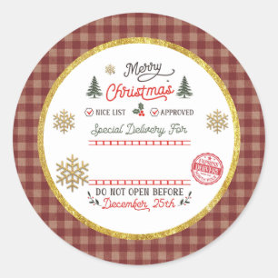 Personalized Special Delivery North Pole Santa Classic Round Sticker