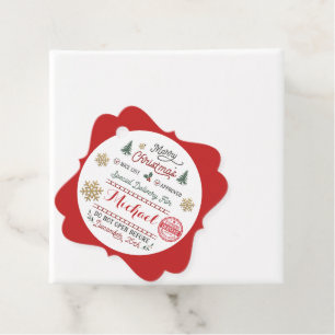 Personalized Special Delivery North Pole Santa Favour Tags