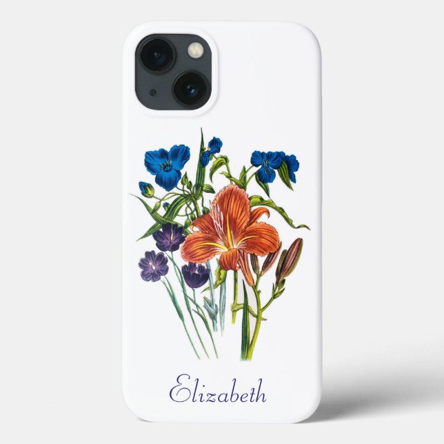 Personalized Spiderwort and Daylily Case-Mate iPho iPhone Case (Back)