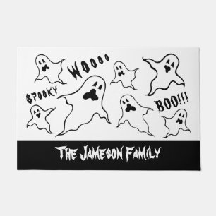 Personalized Spooky Halloween Ghosts Doormat