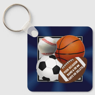 Personalized Sports Party Favors, Delete any Ball Key Ring