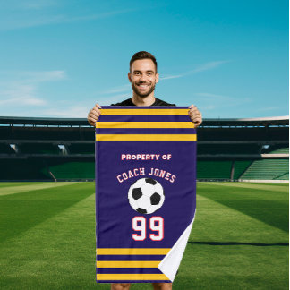 Personalized Sports soccer Custom Football Player Hand Towel