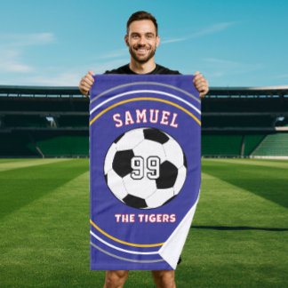 Personalized Sports soccer Football Player Hand Towel