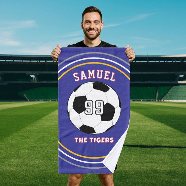 Personalized Sports soccer Football Player Hand Towel (Creator Uploaded)