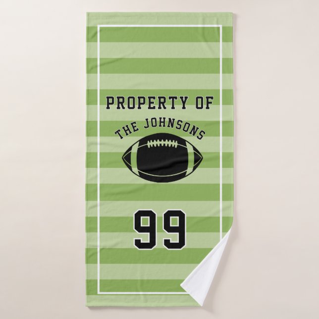 Personalized Sports Towel | Custom Football Player (Bath Towel)