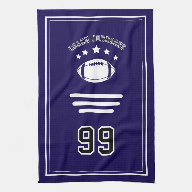 Personalized Sports Towel | Custom Football Player (Vertical)