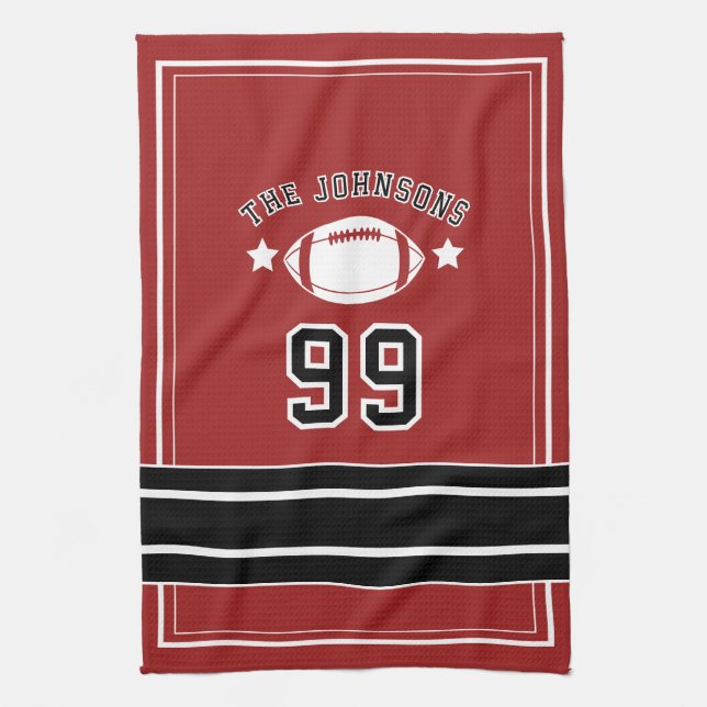 Personalized Sports Towel | Custom Football Player (Vertical)