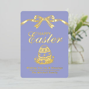 Personalized Spring Easter Egg Gold Bow