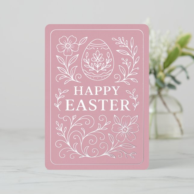 Personalized Spring Easter Egg Silver Floral (Standing Front)