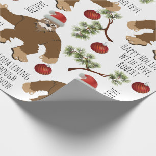 Personalized Squatching Through The Snow Wrapping Paper