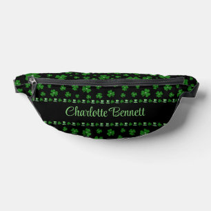 Personalized St. Patrick’s Day Shamrock on Black Bum Bags