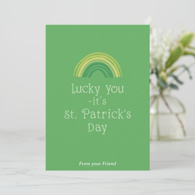 Personalized St Patrick's Day Holiday Card (Standing Front)