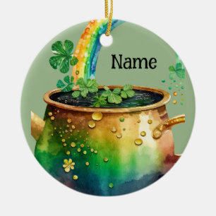 Personalized st. Patrick's day rainbow Ceramic Tree Decoration
