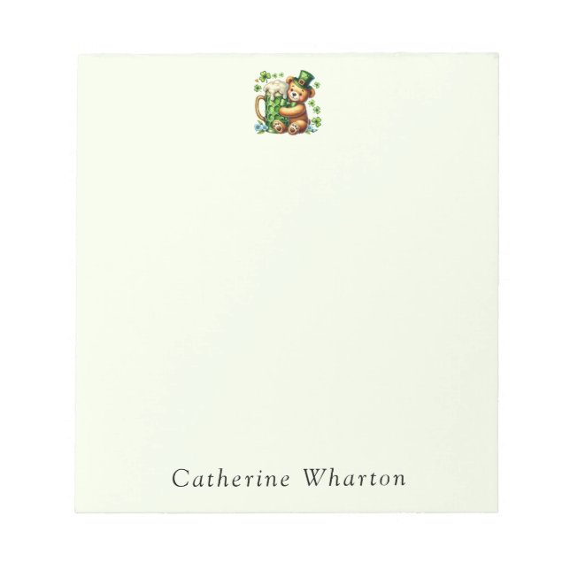 Personalized St. Patrick's Name Monogram Notepad (Front)
