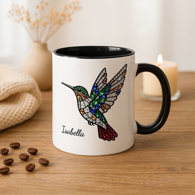 Personalized Stained Glass Hummingbird Coffee Cup  (Creator Uploaded)