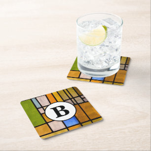 Personalized Stained Glass Paper Coaster