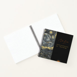 Personalized Starry Night Aesthetic Notebook