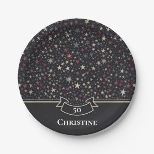 Personalized Starry Night - Custom Name & Age  Paper Plate