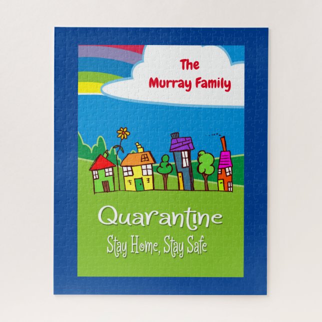 Personalized Stay Home Stay Safe Homes Jigsaw Puzzle (Vertical)