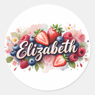 Personalized Sticker Elizabeth Berry Floral Design