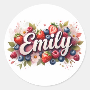 Personalized Sticker Emily Berry Floral Design