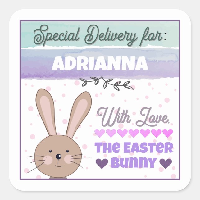 Personalized Stickers from Easter Bunny With Love (Front)