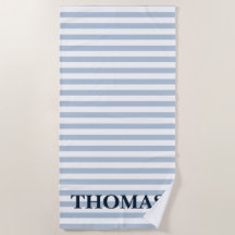 Personalized Striped Beach Towel, Custom Name Pool