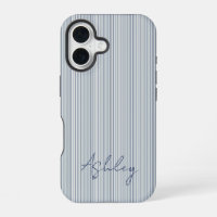 Personalized Striped Blue Tones Minimalist Chic