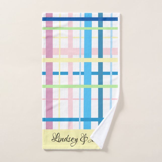 PERSONALIZED STRIPED HAND TOWEL (Hand Towel)
