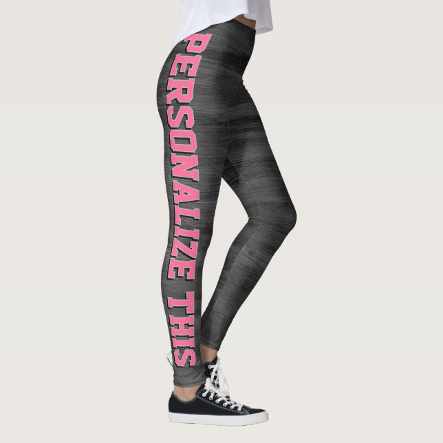 Personalized Style - Gray Textured & Chic Pink  Leggings (Right)