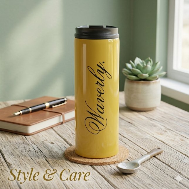 Personalized Stylish M Gold Thermal Drink Tumbler (Personalized Stylish M Gold Thermal Drink Tumbler)