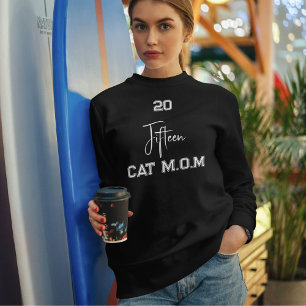 Personalized Stylish Script Establish Date Cat Mom Sweatshirt