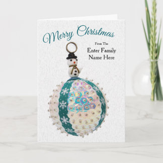 Personalized Stylized Snowman Christmas Card