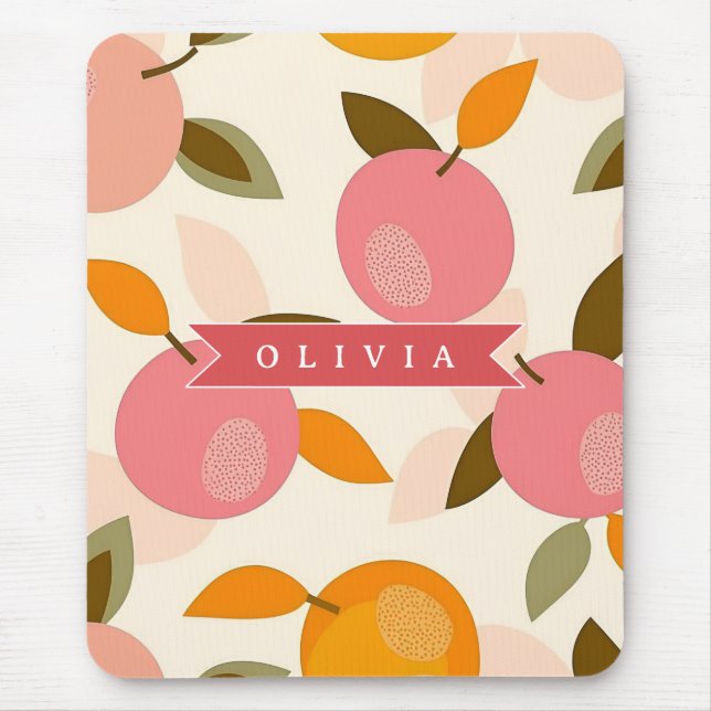 Personalized Summer Colorful Strawberry Pattern Mouse Pad (Front)