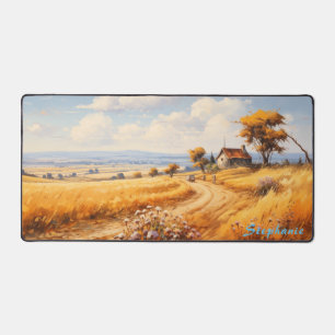 Personalized Summer Field Landscape Desk Mat 