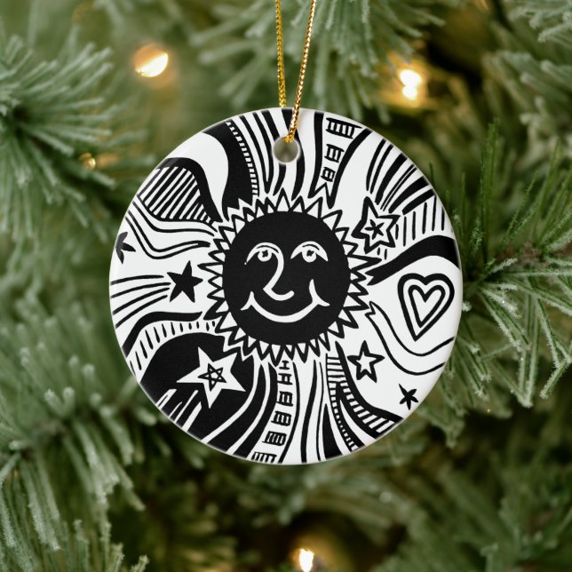 Personalized Sun Pattern Ceramic Tree Decoration (Tree)
