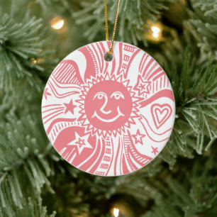 Personalized Sun Pattern Ceramic Tree Decoration