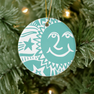 Personalized Sun Pattern Ceramic Tree Decoration