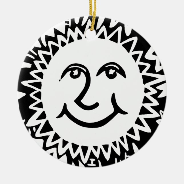 Personalized Sun Pattern Ceramic Tree Decoration (Front)