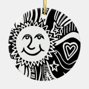 Personalized Sun Pattern Ceramic Tree Decoration