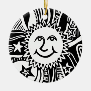 Personalized Sun Pattern Ceramic Tree Decoration