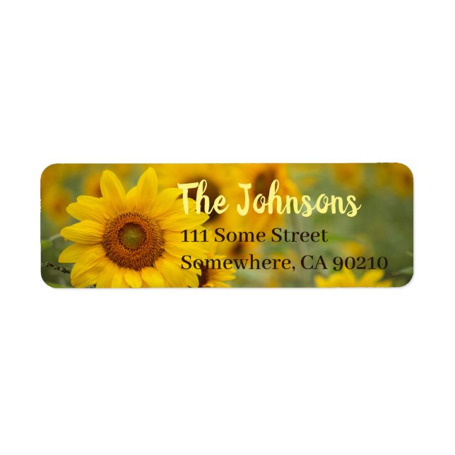 Personalized Sunflower Return Address Labels (Front)