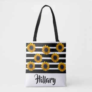 PERSONALIZED SUNFLOWER TOTE BAG