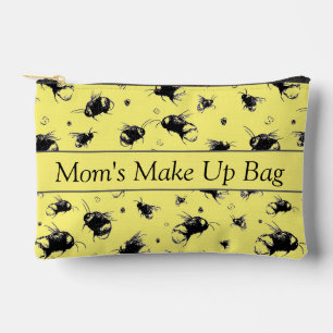 "Personalized Sunshine Bee Yellow Makeup Bag